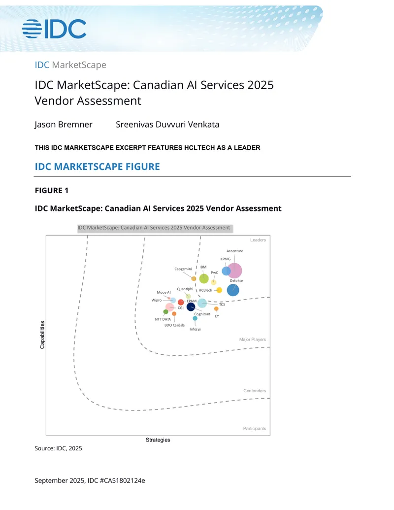 Canadian AI Services 2025 Vendor Assessment preview page 1