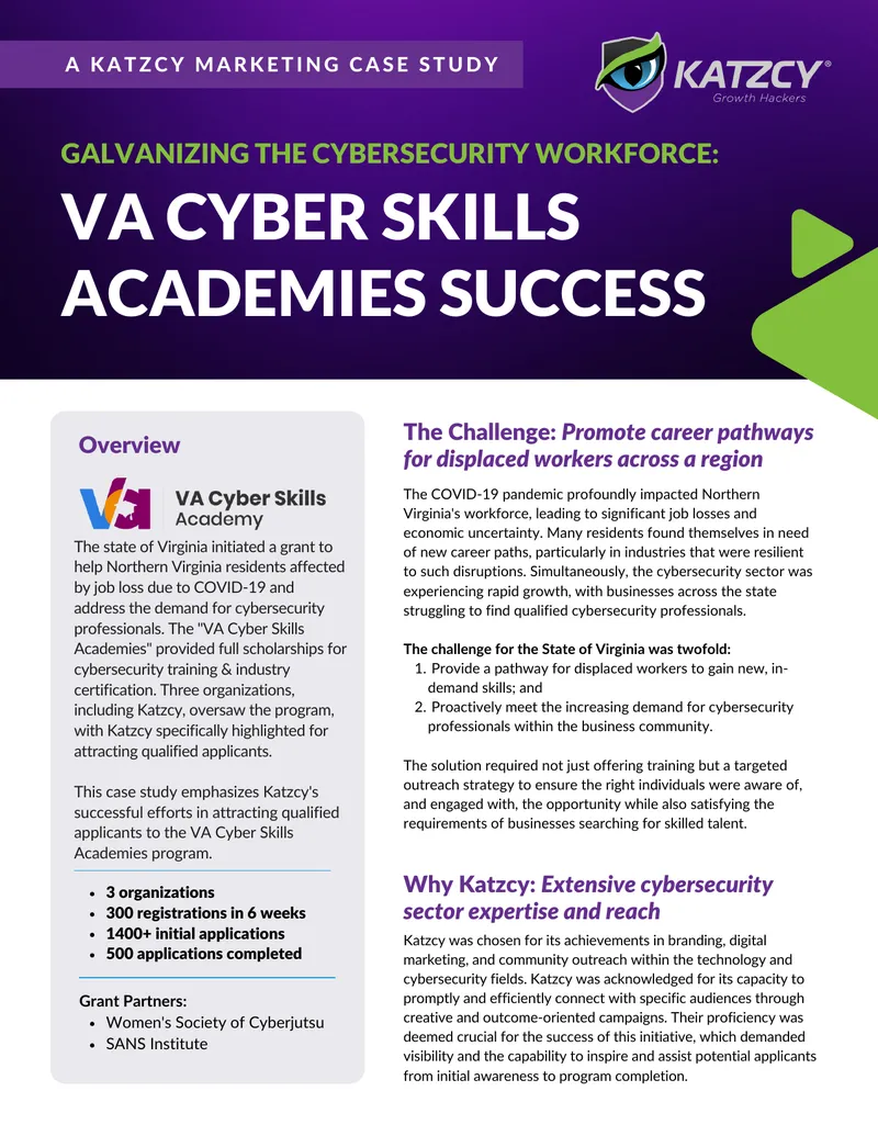 Katzcy Marketing Case Study on Cybersecurity Workforce preview page 1