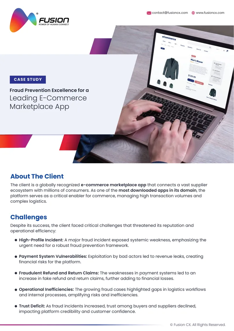 Fraud Prevention Excellence for a Leading E-Commerce Marketplace App preview page 1