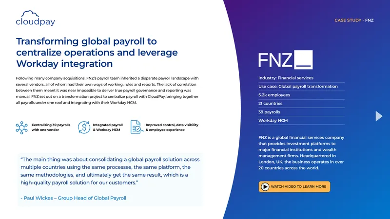 Global Payroll Transformation Case Study for FNZ preview page 1