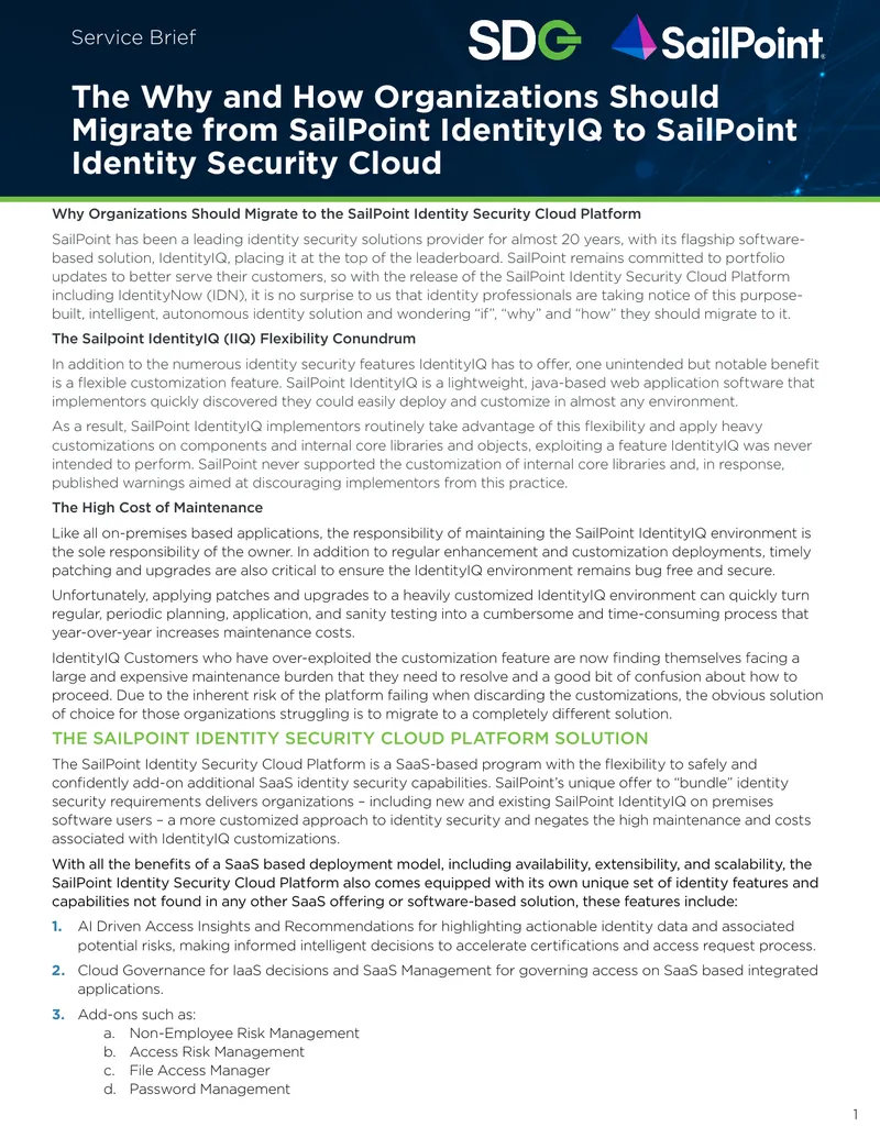 Migration Strategies to SailPoint Identity Security Cloud preview page 1