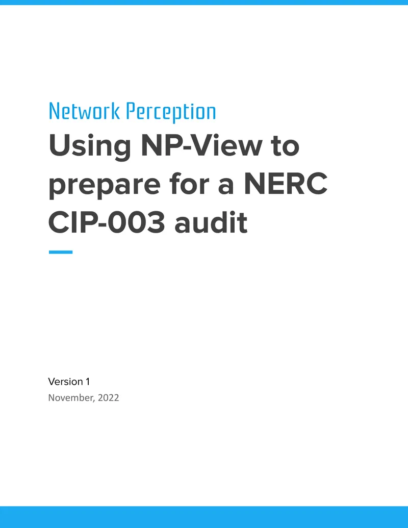 Using NP-View for NERC CIP-003 Audit Preparation preview page 1