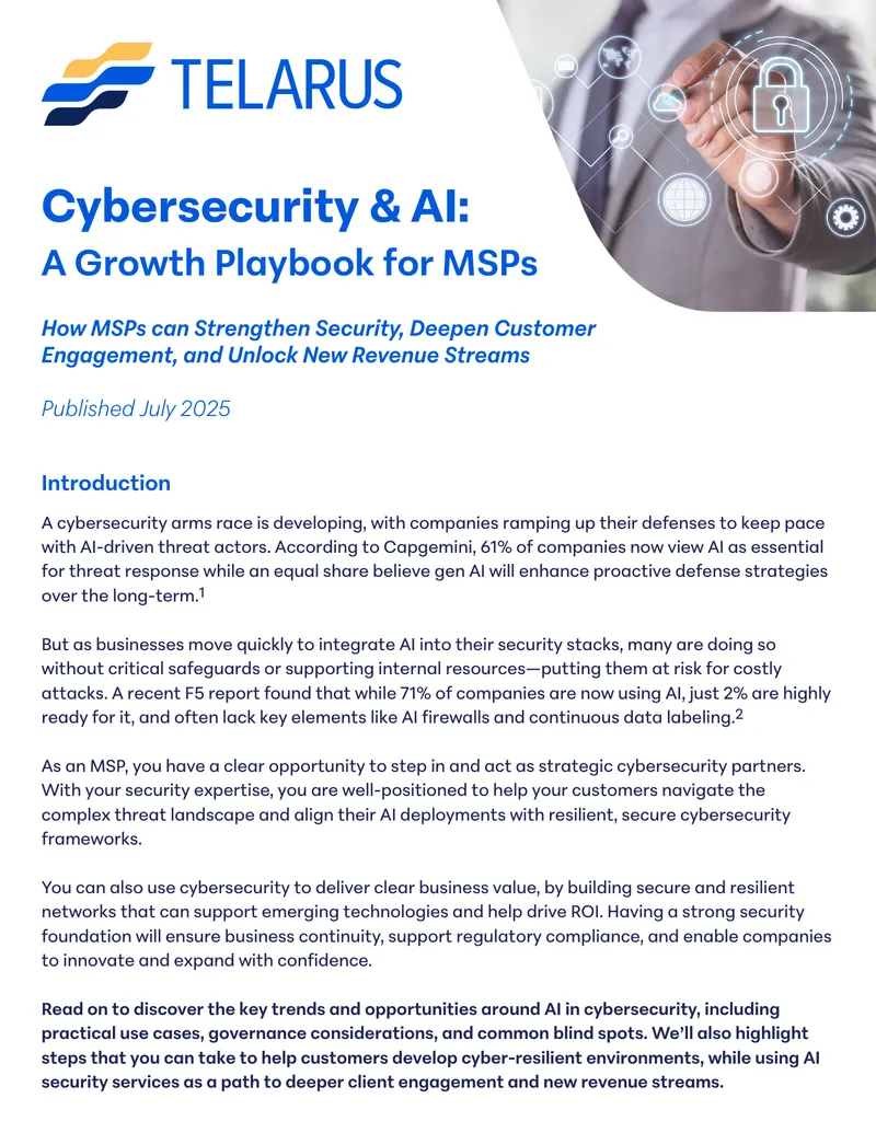 Cybersecurity and AI Growth Playbook for MSPs preview page 1