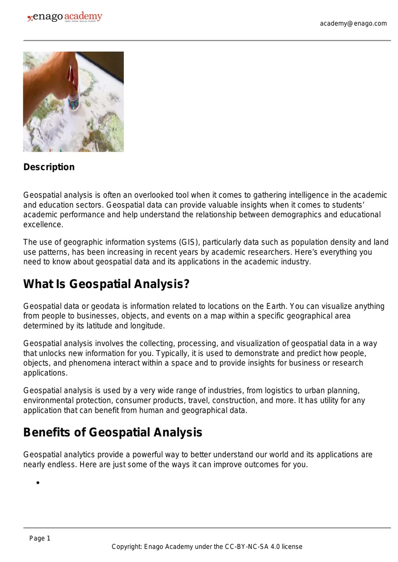 Geospatial Analysis Applications in Education preview page 1