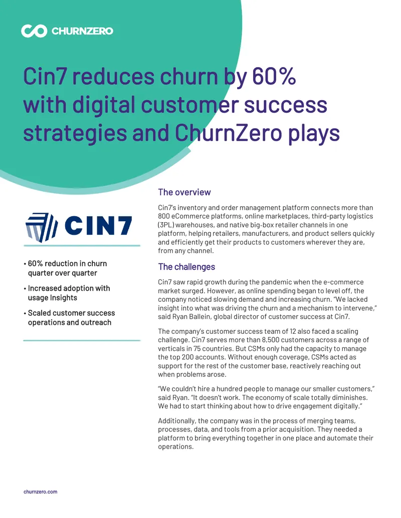 Cin7 Customer Success Strategy Implementation preview page 1