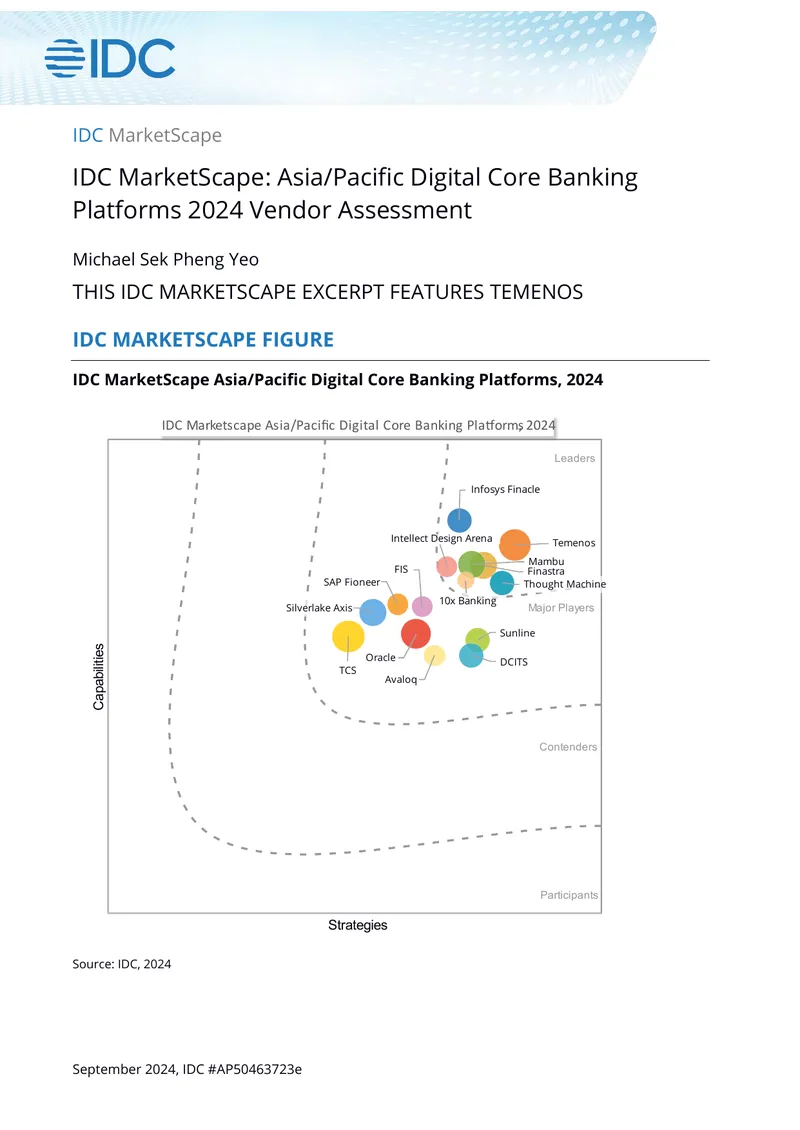 Asia/Pacific Digital Core Banking Platforms 2024 Vendor Assessment preview page 1