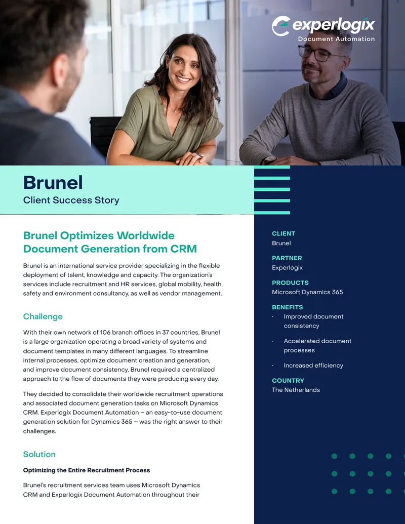 Brunel Document Automation Success Story preview page 1