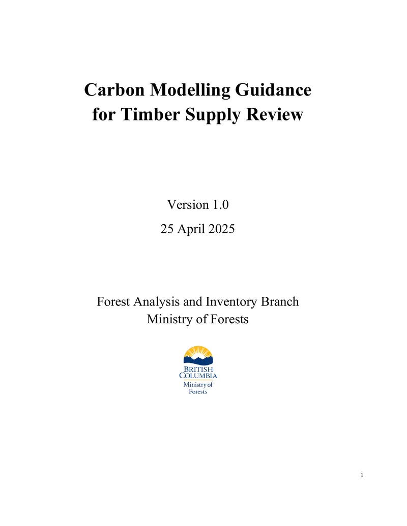 Carbon Modelling Guidance for Timber Supply Review preview page 1