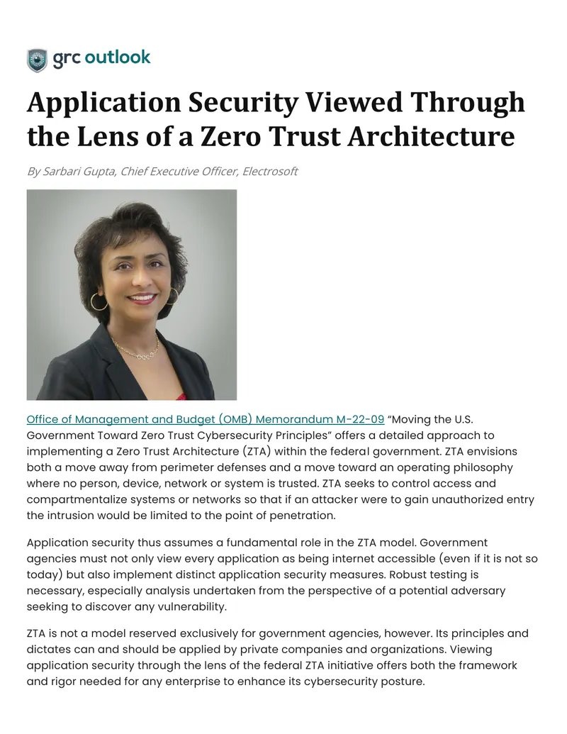 Application Security and Zero Trust Architecture Implementation preview page 1
