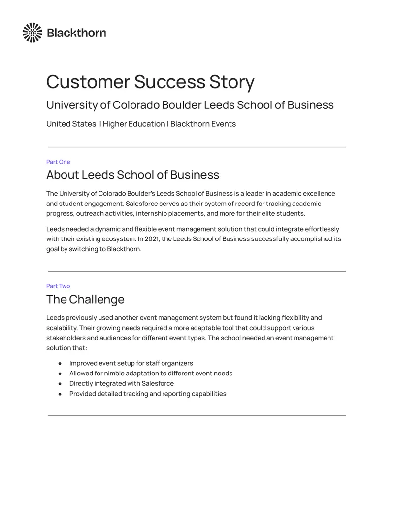 University of Colorado Boulder Event Management Case Study preview page 1