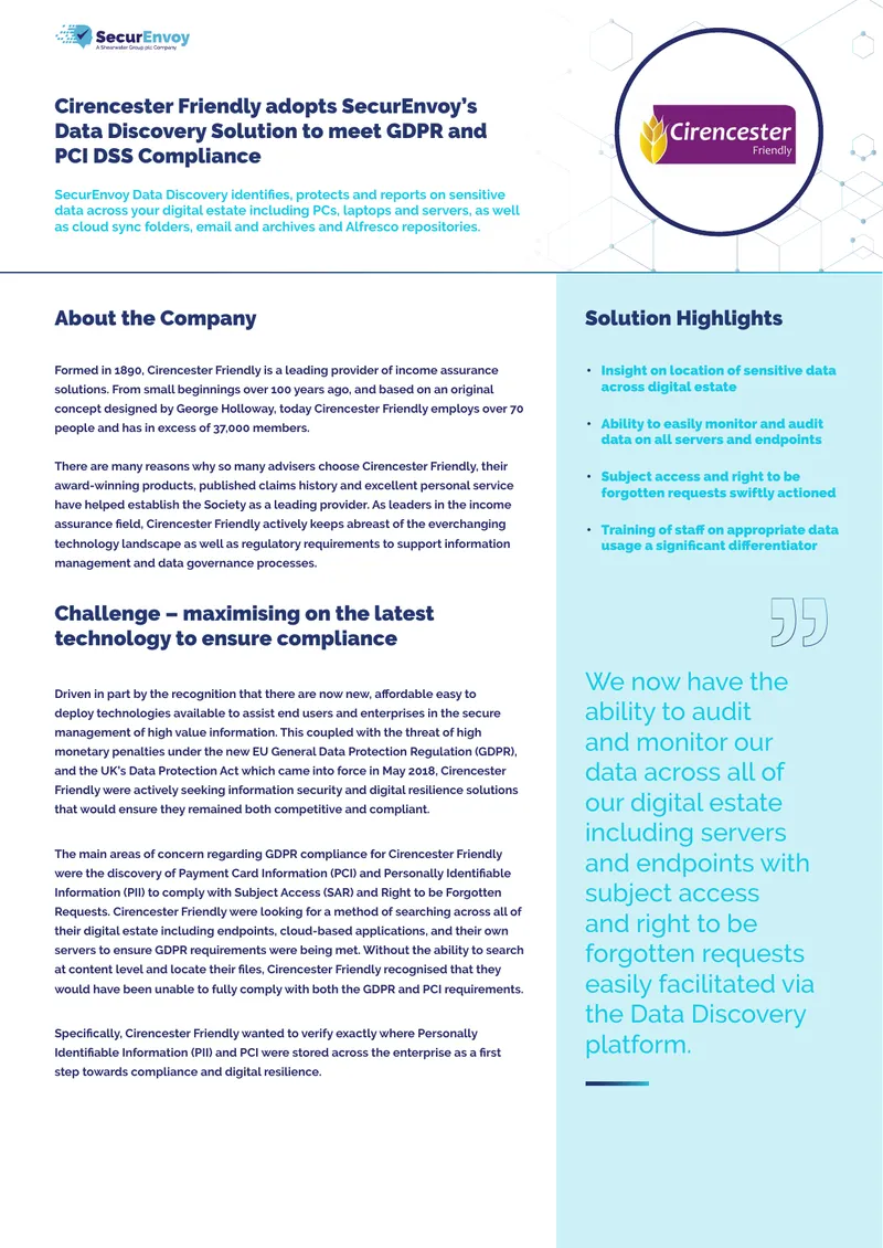 Data Discovery Solution for GDPR and PCI Compliance preview page 1