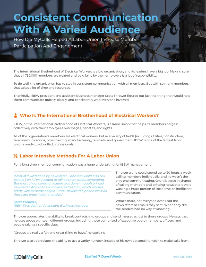Improving Member Communication for Labor Unions preview page 1