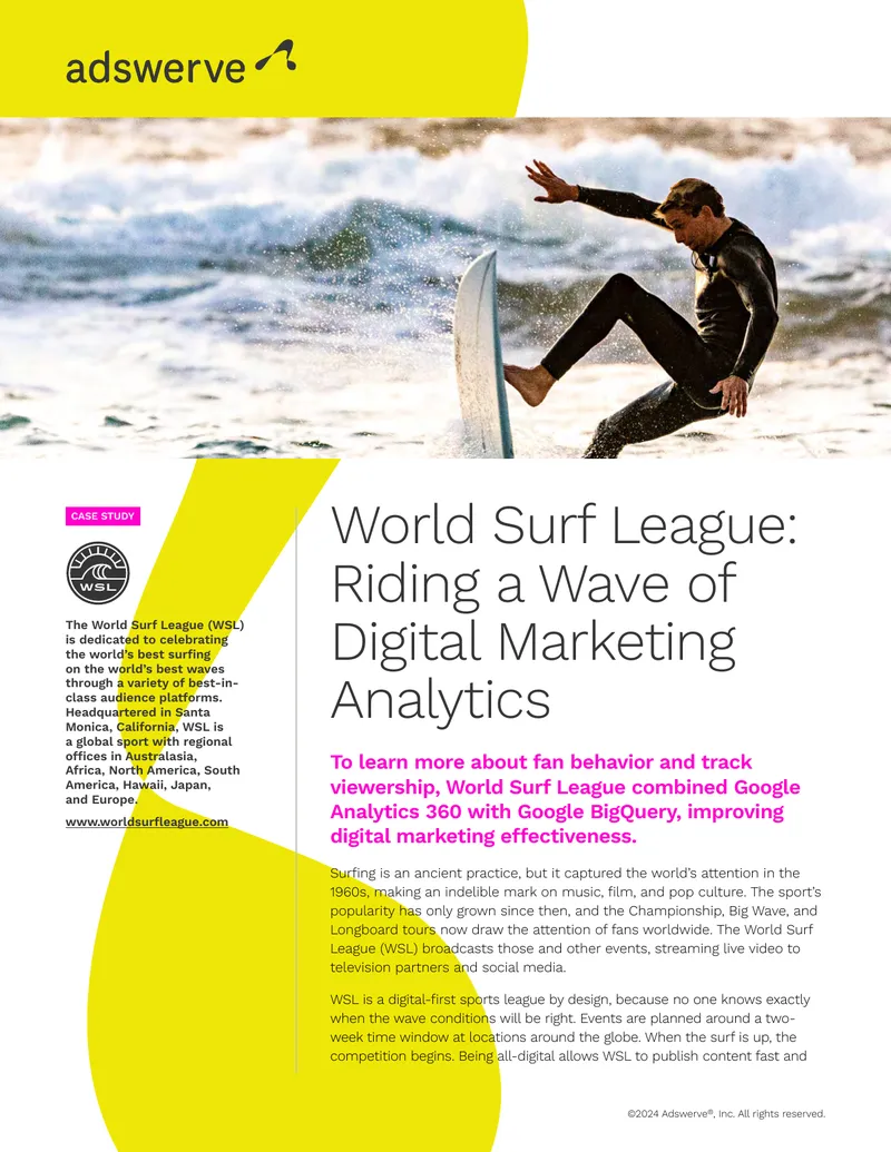 World Surf League Digital Marketing Analytics Case Study preview page 1