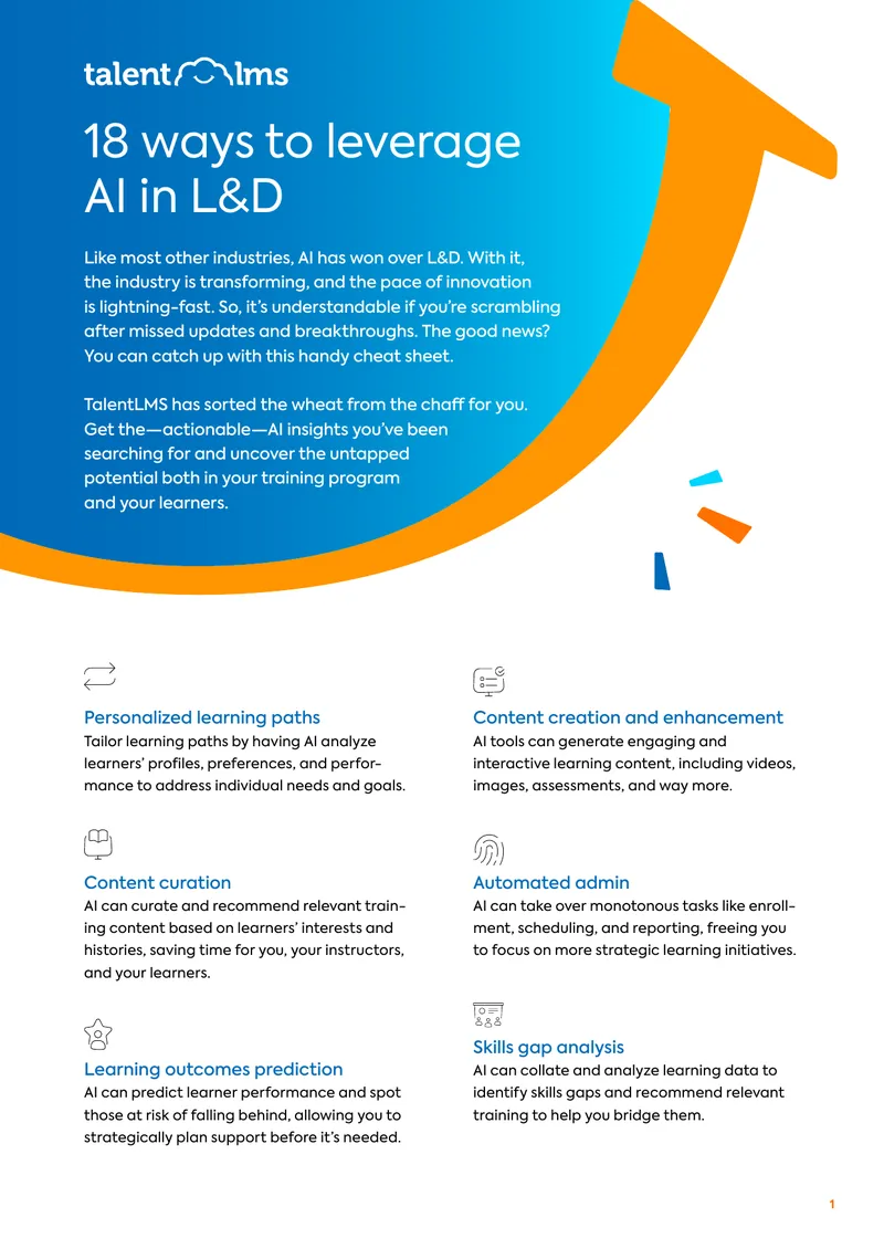 18 Ways to Leverage AI in Learning and Development preview page 1