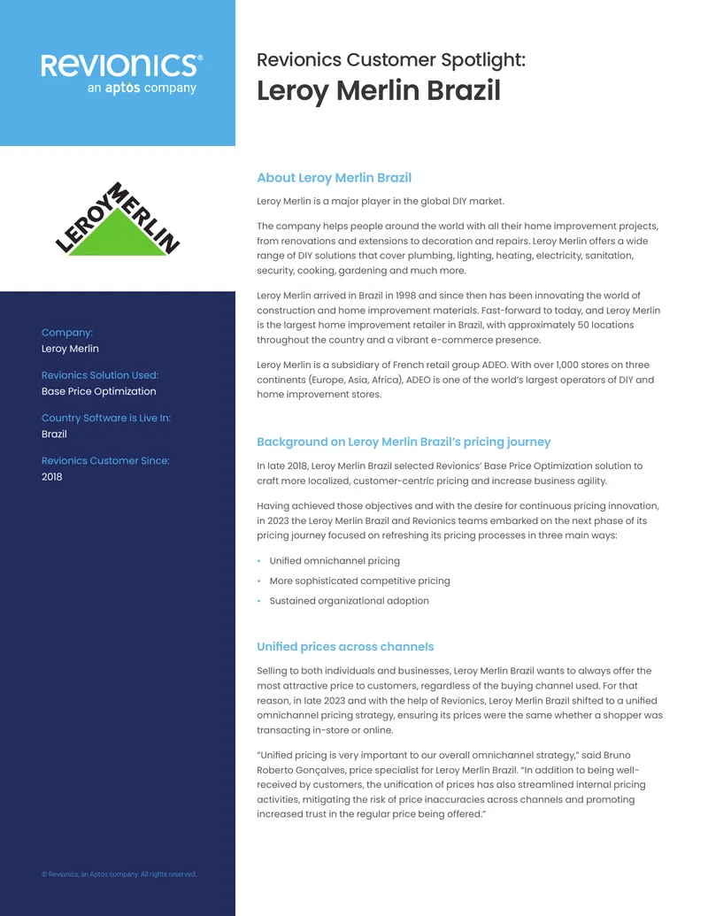Leroy Merlin Brazil Pricing Optimization Case Study preview page 1