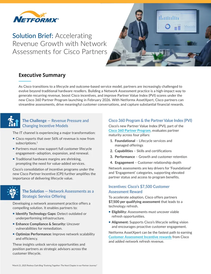 Network Assessments for Cisco Partners Solution Brief preview page 1