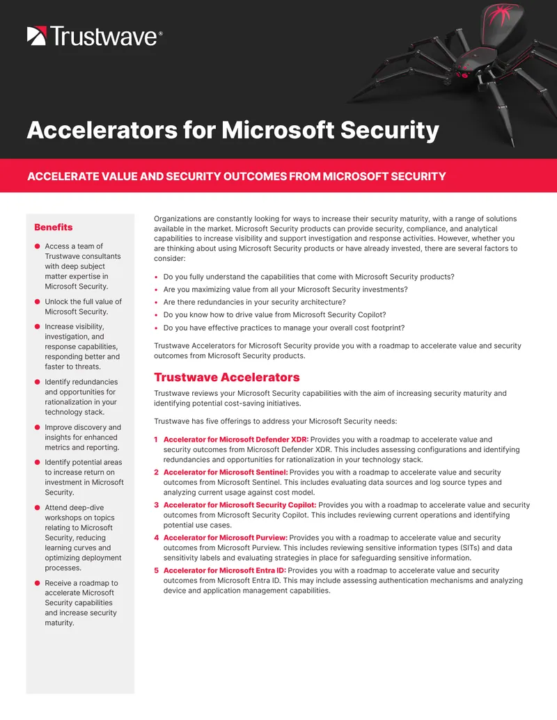 Trustwave Accelerators for Microsoft Security preview page 1
