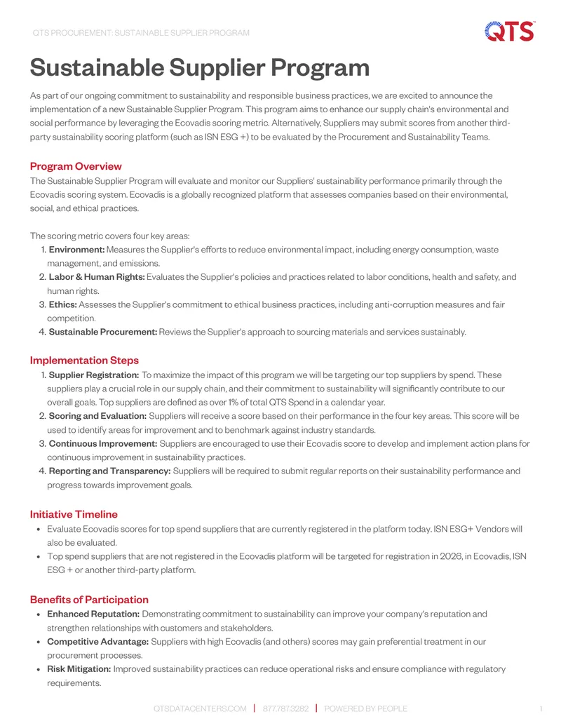 Sustainable Supplier Program Implementation Guide preview page 1