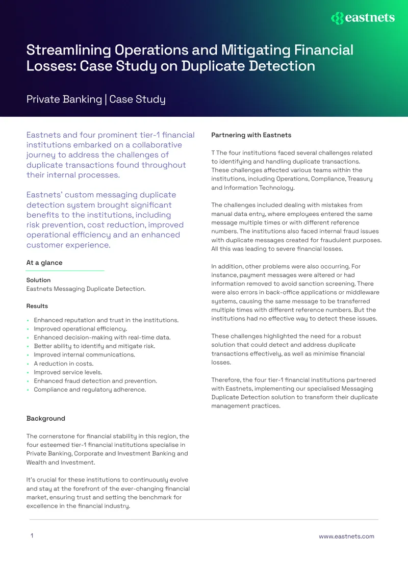 Case Study on Duplicate Detection in Financial Institutions preview page 1