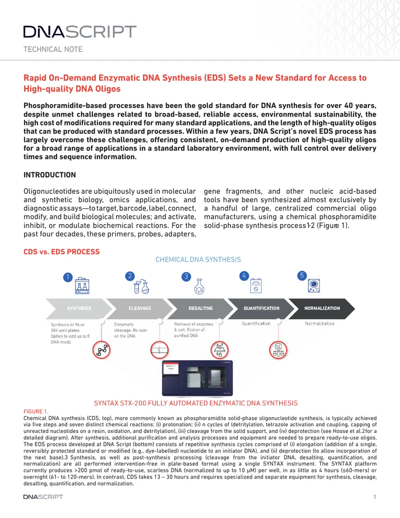 Comparison of Enzymatic and Chemical DNA Synthesis Processes preview page 1