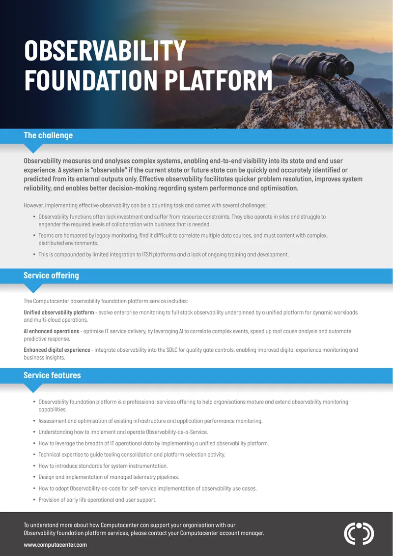 Observability Foundation Platform Service Overview preview page 1
