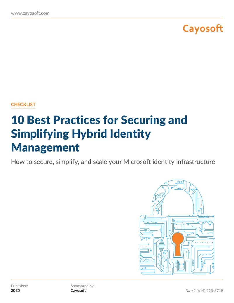 Best Practices for Securing Hybrid Identity Management preview page 1