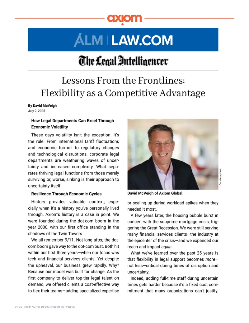 How Legal Departments Can Excel Through Economic Volatility preview page 1