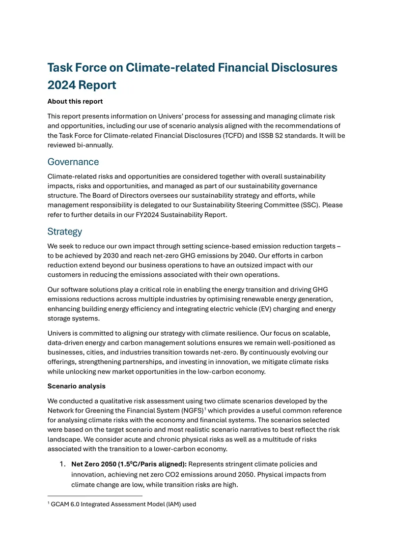 Climate Risk Management and Strategy Report 2024 preview page 1