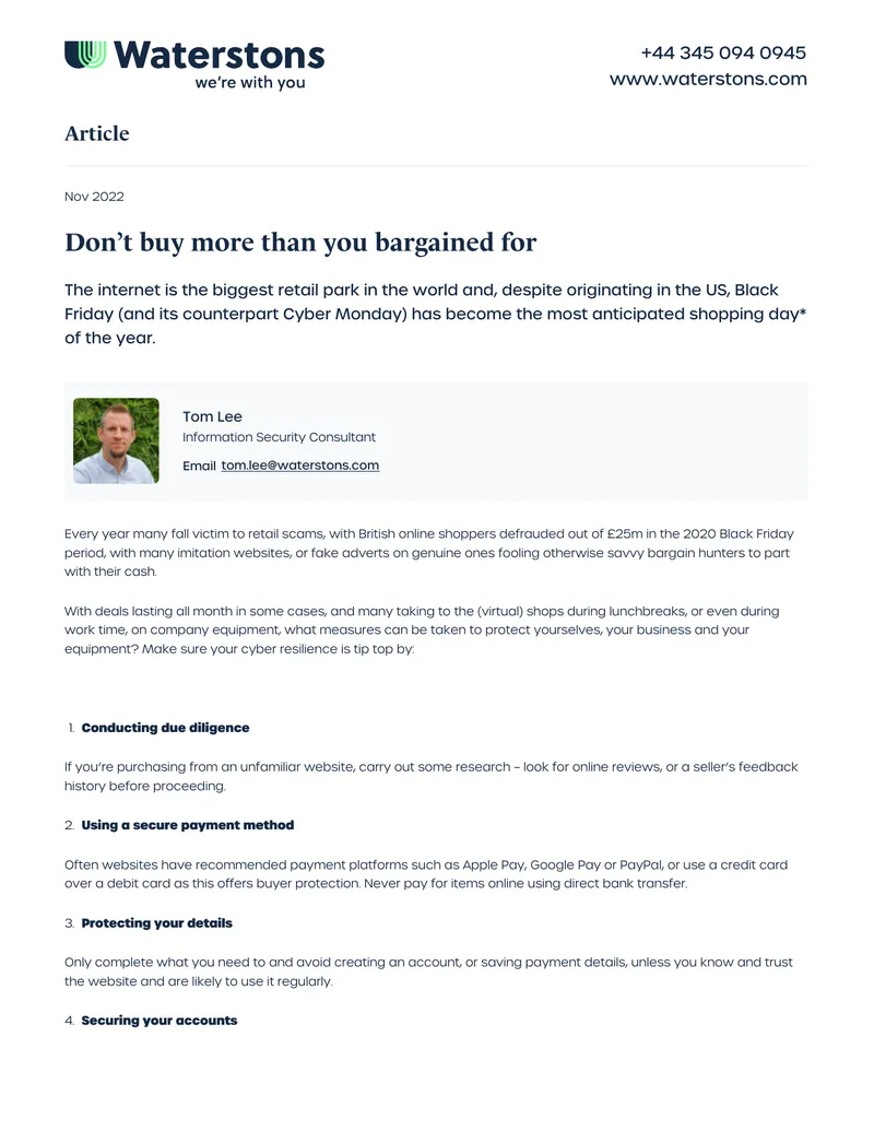 Cyber Resilience Strategies for Black Friday Shopping preview page 1