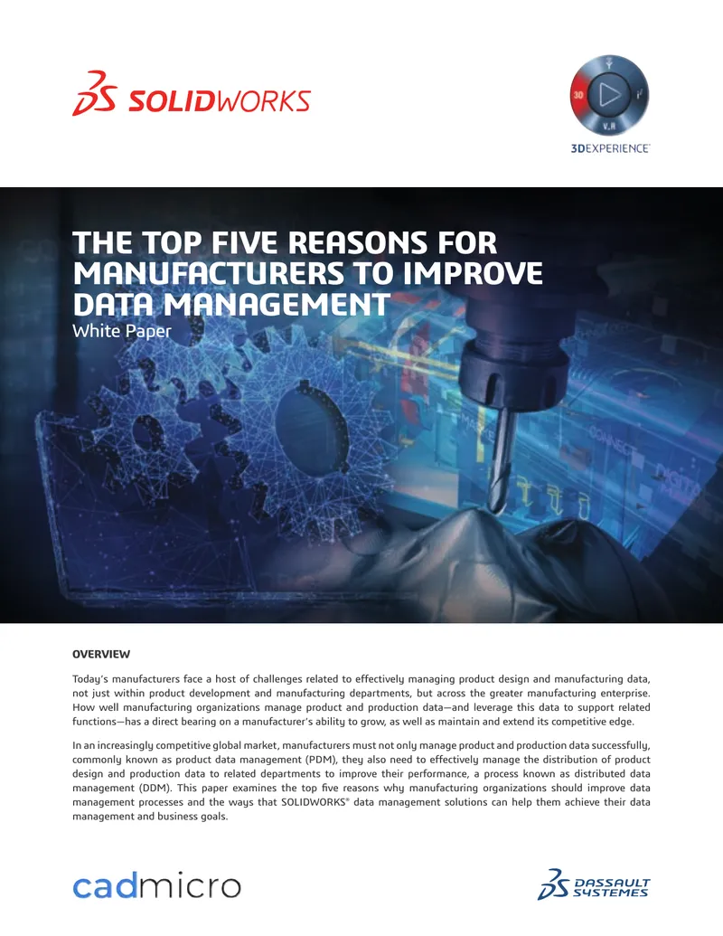 Top Five Reasons for Manufacturers to Improve Data Management preview page 1