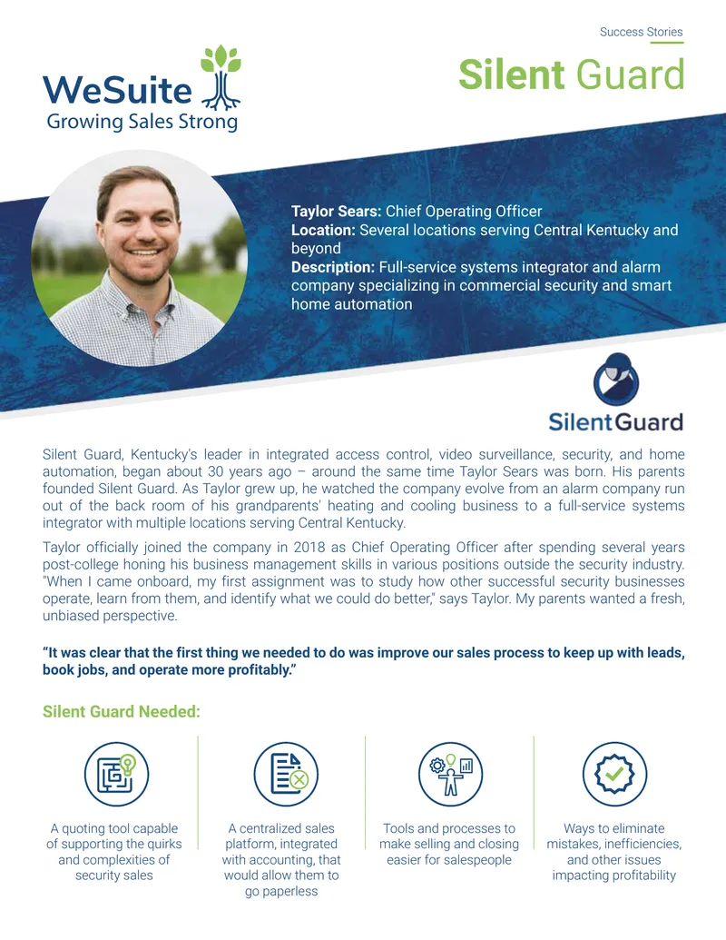 Sales Process Improvement at Silent Guard preview page 1