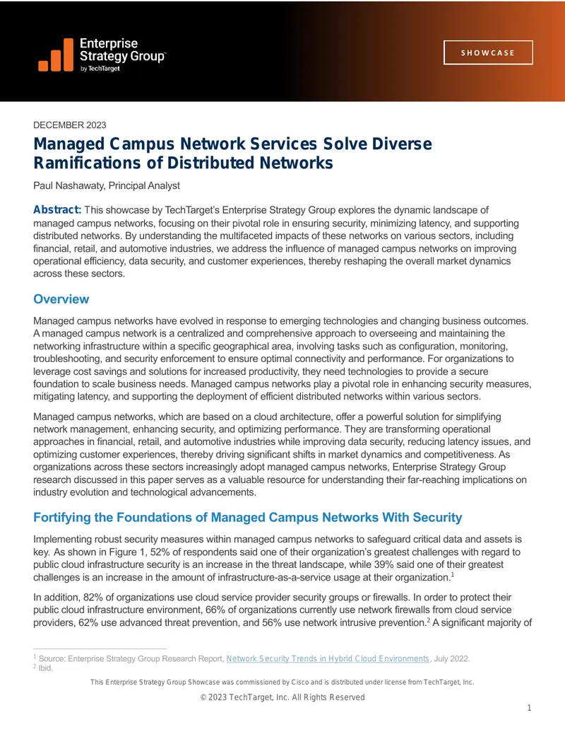 Managed Campus Network Services and Their Impact preview page 1
