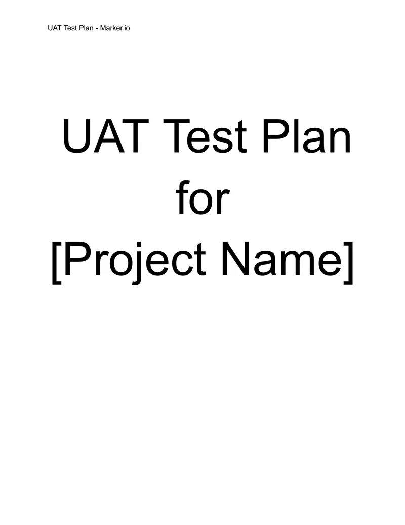 User Acceptance Testing Plan for Marker.io preview page 1