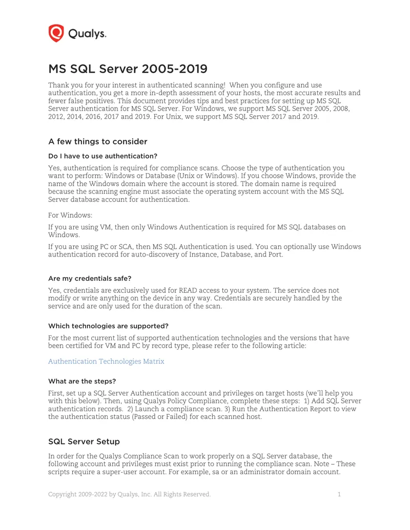 Best Practices for MS SQL Server Authentication Setup preview page 1