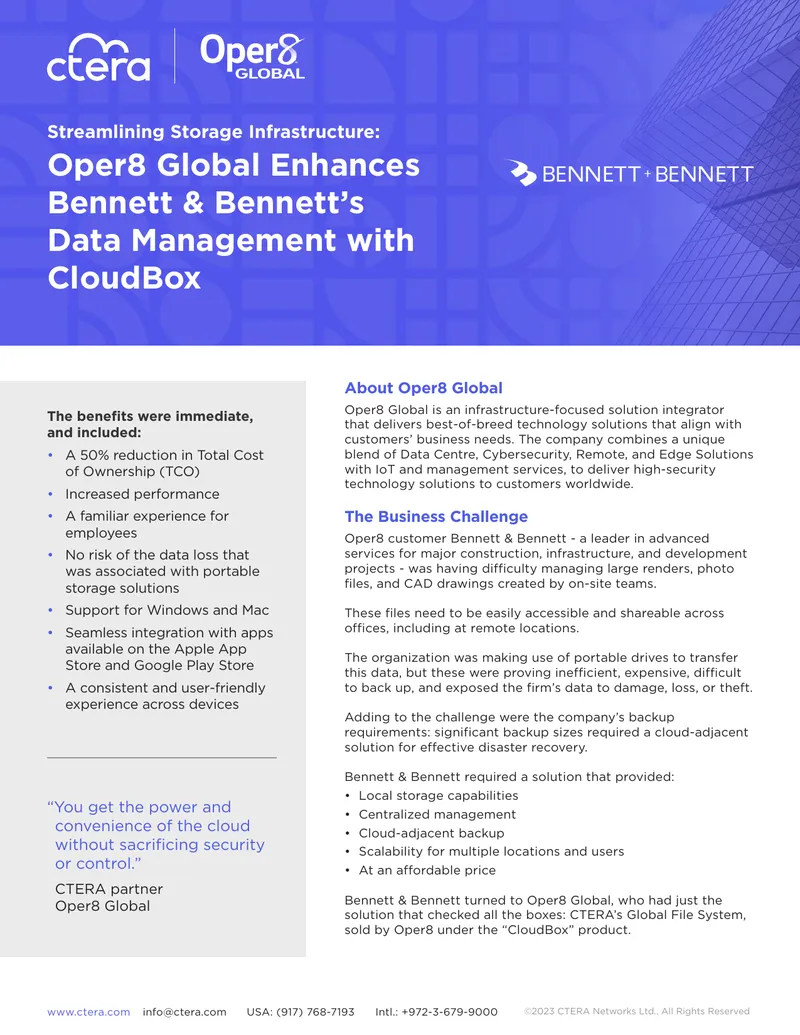 Streamlining Data Management with CTERA CloudBox preview page 1
