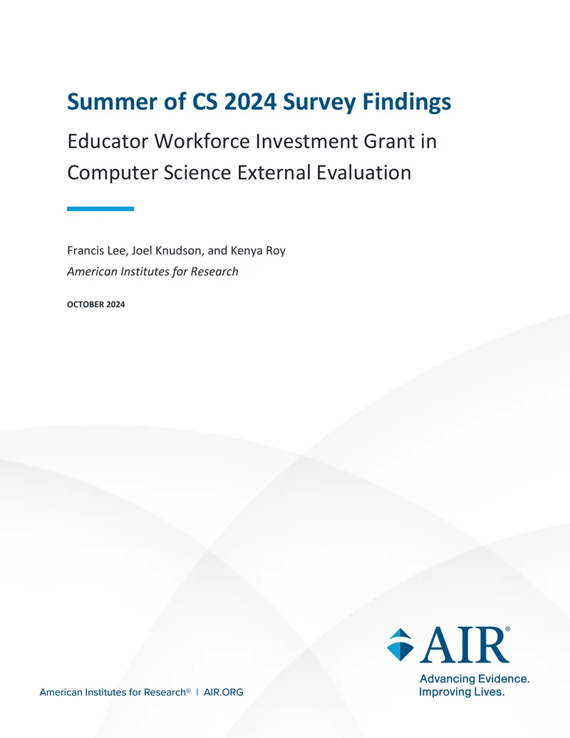 Summer of CS 2024 Survey Findings Report preview page 1