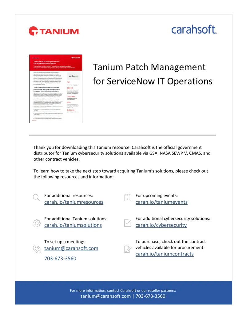 Tanium Patch Management for ServiceNow IT Operations preview page 1