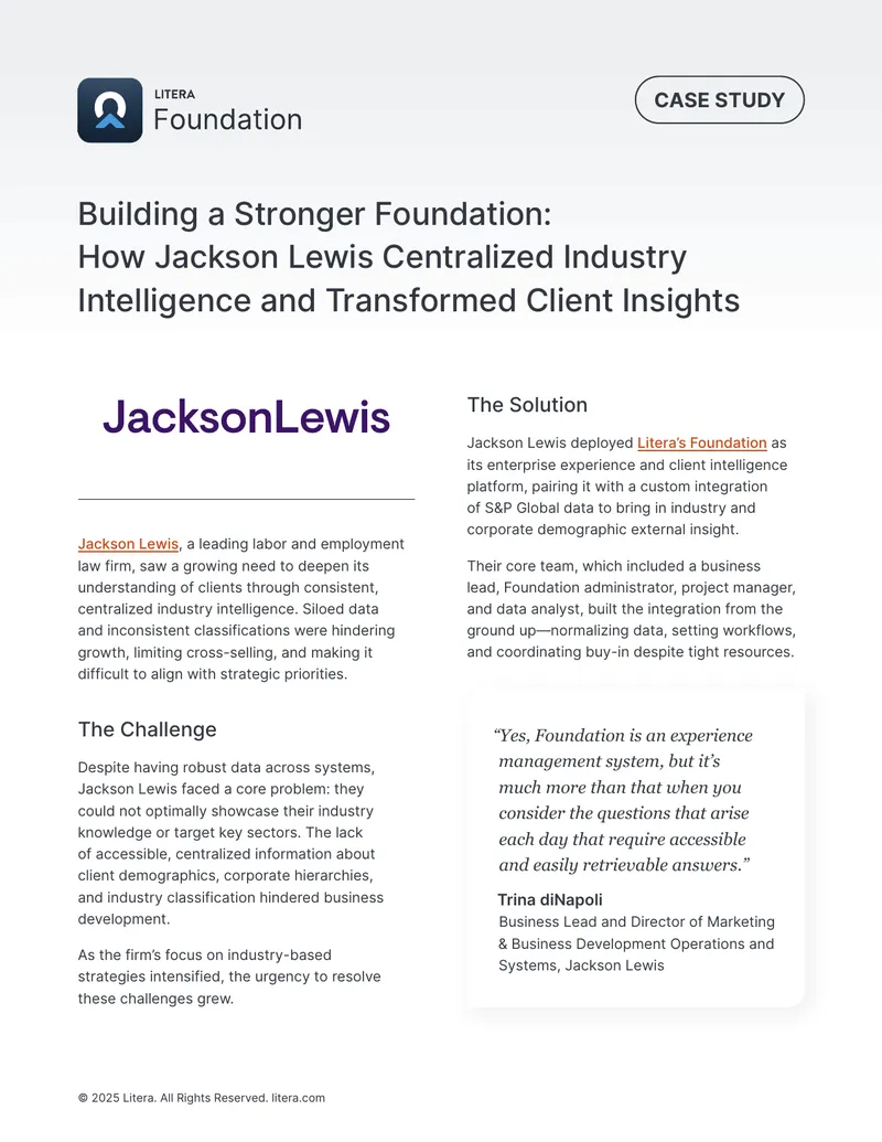 Jackson Lewis Client Intelligence Centralization Case Study preview page 1
