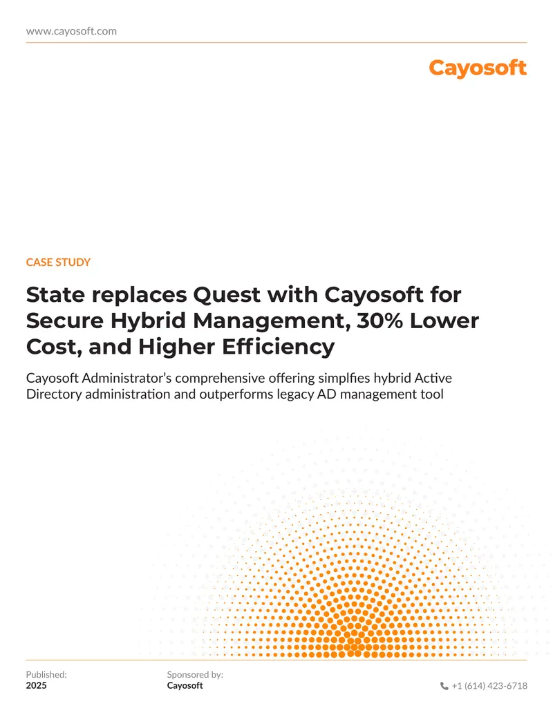 Cayosoft Administrator Case Study for Hybrid Management preview page 1