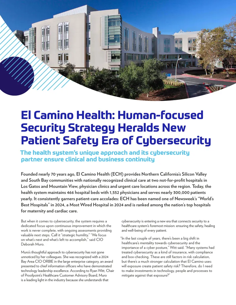 El Camino Health's Human-Centric Cybersecurity Approach preview page 1