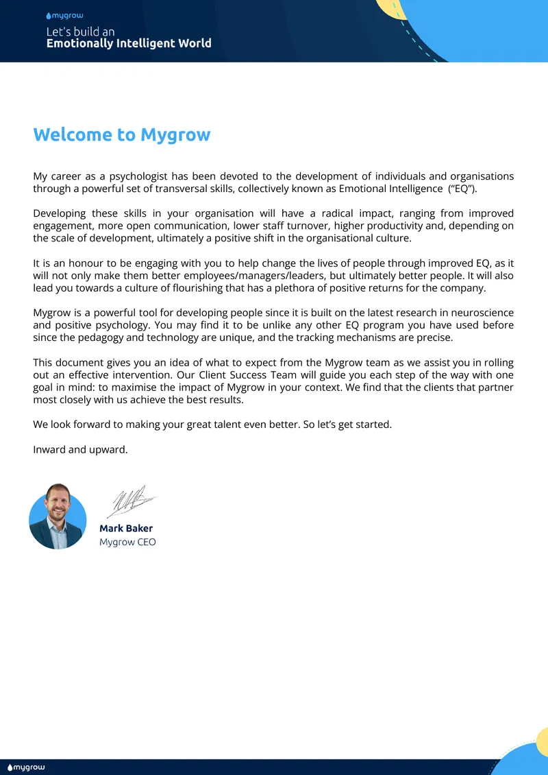 Mygrow Emotional Intelligence Development Guide preview page 1