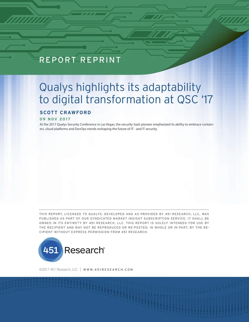 Qualys Adaptability to Digital Transformation at QSC 2017 preview page 1