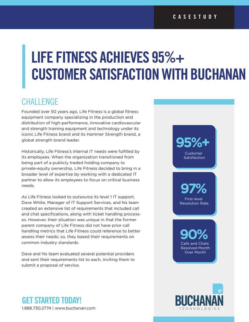 Life Fitness IT Support Partnership Case Study preview page 1